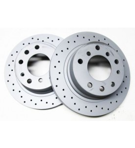 Vented Brake Rotors (drilled) - REAR replacement - 3.0cs & 3.0csi