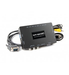 gaugeART VGA to Composite Video Converter allows you to connect gaugeART to displays with no VGA input (such as Kenwood, Pioneer, Alpine double DIN head units)