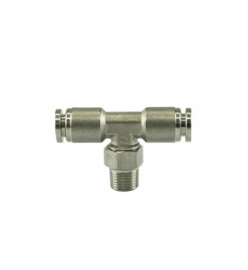 1/8" NPT to TEE 1/4" pushloc stainless steel