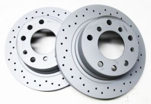 Vented Brake Rotors (drilled) - REAR replacement - 3.0cs & 3.0csi