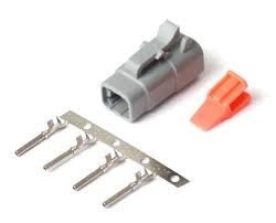 Plug and Pins Only - Male Deutsch DTM-4 Connector (7.5 Amp)